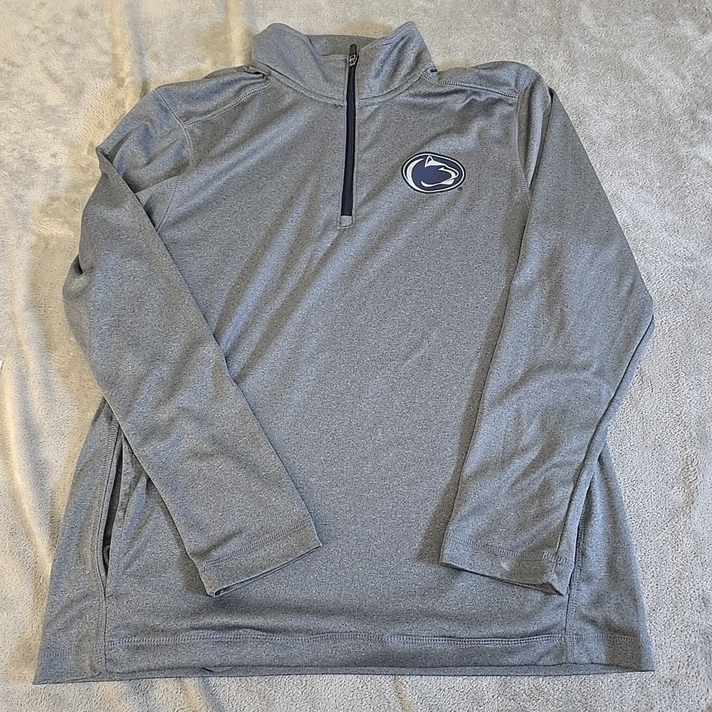 Champion Penn State Nittany Lions Shirt Mens Medium Gray 1/4 Zip Pullover NCAA